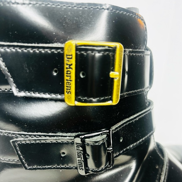 Dr Martens Blake ii Black Leather Boots with Gold Buckle Like New - Picture 3 of 13